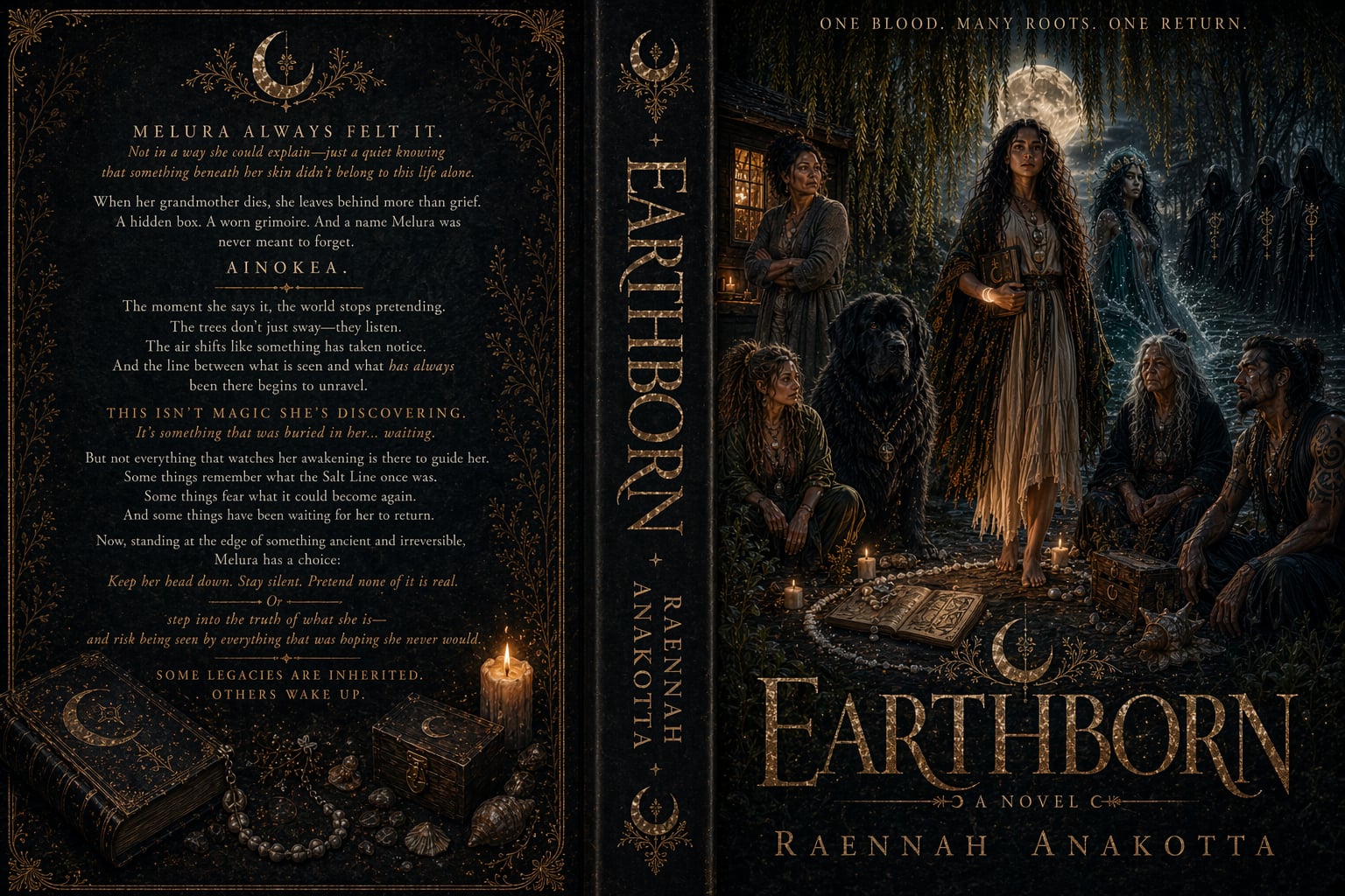 Earthborn full book jacket design by Raennah Anakotta